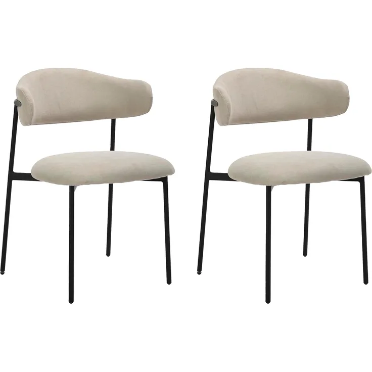 byLIVING Esszimmerstuhl Jersey (2er-Set) (Set), Gestell Metall schwarz, Küchenstuhl, Webstoffbezug, diverse Farben