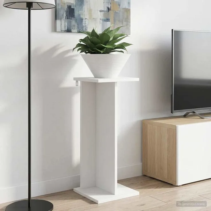 vidaXL Pflanzenständer 2 stk. Weiß 25 x 25,5 x 60,5 cm Holzwerkstoff 899659