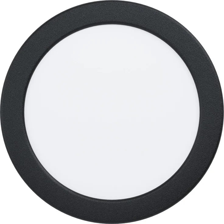 EGLO LED Einbaustrahler Fueva 6, runde Badezimmer Einbauleuchte, Badlampe Decke aus Kunststoff in Schwarz, Einbaustrahler flach, warmweiß-kaltweiß, IP44, ∅ 16,6 cm – Bild 1