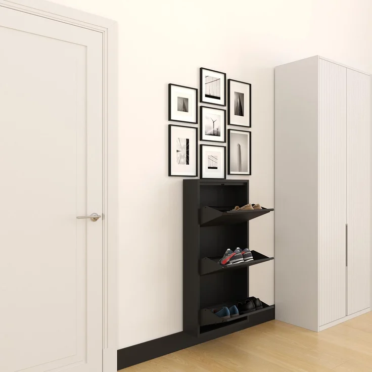 Schuhkipper, Metall 50 x15 x103,5 cm, schwarz RAL 9005 – Bild 9