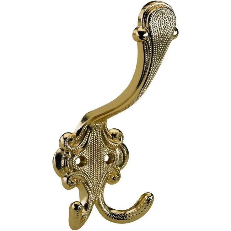 Hettich Hut- & Mantelhaken 14,5 x 5,8 x 7 cm vermessingt - 1 Stück