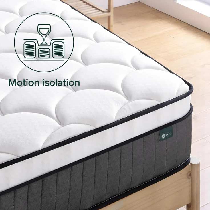 Zinus Hybrid-Matratze, Memory Foam, Weiß, Doppelbett – Bild 4