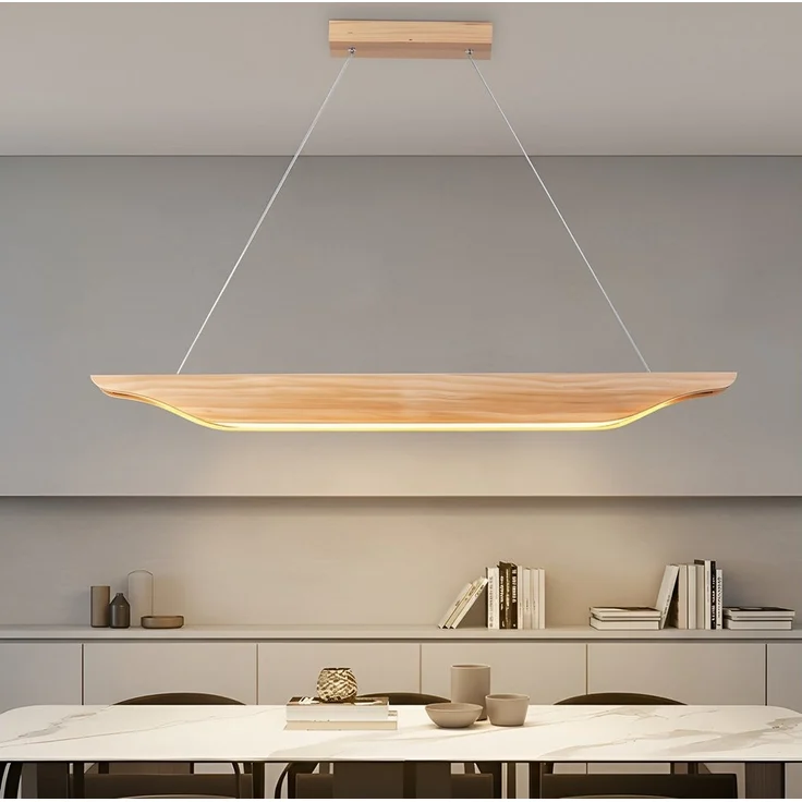 Nettlife LED Pendelleuchte Esstisch Dimmbar Modern Hängelampe Holz 90cm mit Fernbedienung, Höhenverstellbar, LED fest integriert, für Esszimmer Wohnzimmer Schlafzimmer Küche – Bild 5