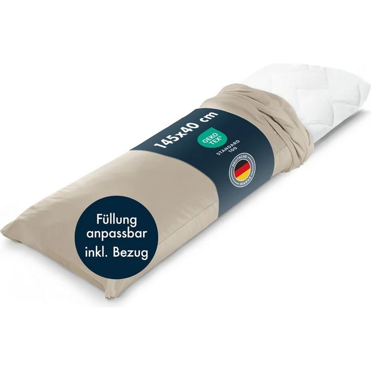 Blumtal Seitenschläferkissen Oeko Tex zertifiziertes Kissen mit anpassbarer Füllung 40x145 cm – Bild 5