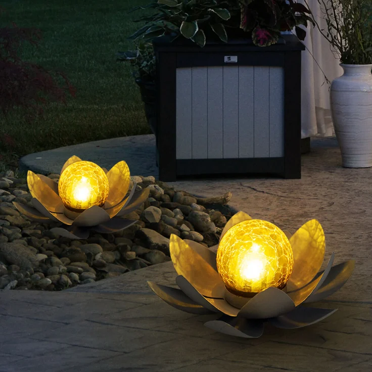 3er Set LED Solarleuchten mit Glas Kugel in Crackle Optik – Bild 6