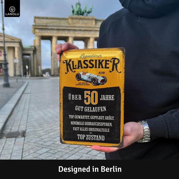 LANOLU Blechschild Geburtstag Klassiker 50 Jahre - 20x30cm – Metall – Mehrfarbig – 20218 – Bild 5