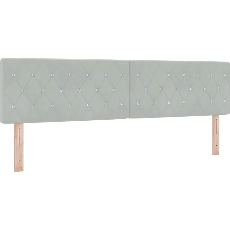 vidaXL Boxspringbett mit Matratze Hellgrau 180 x 200 cm Samt 3450758 – Bild 4