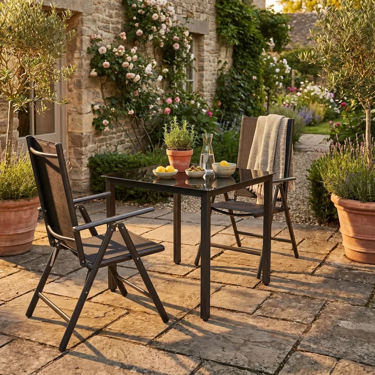 VCM Gartenmöbel-Set Miami 915306 Anthrazit H. 105 x B. 80 x T. 80 cm – Bild 4