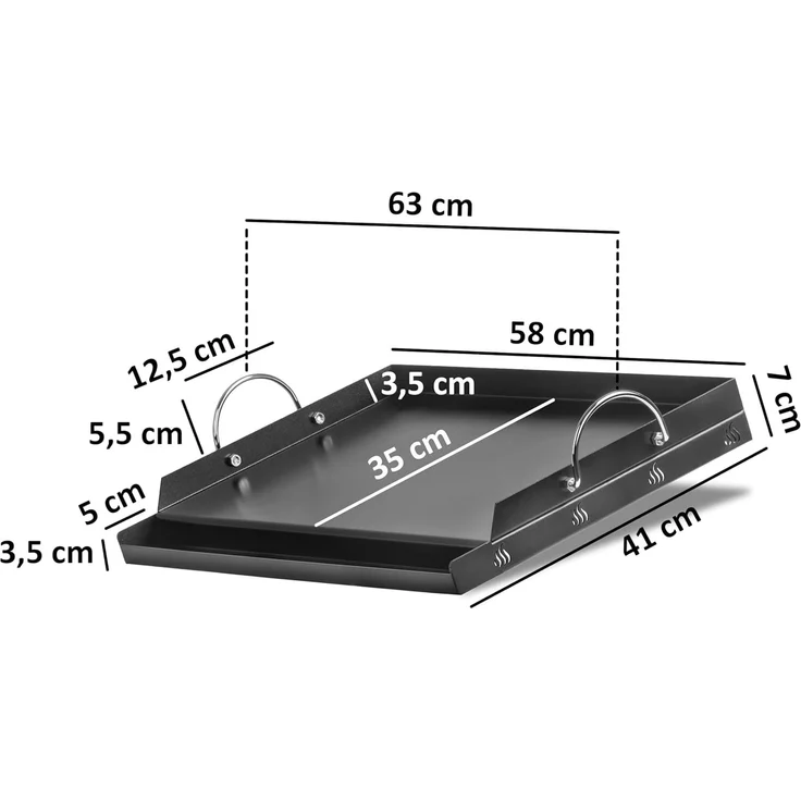 BBQ-Toro Grillplatte Stahl Keramik Grillplatte 63 x 41 cm, Keramikbeschichtete Grillplatte, Einfache Reinigung – Bild 3
