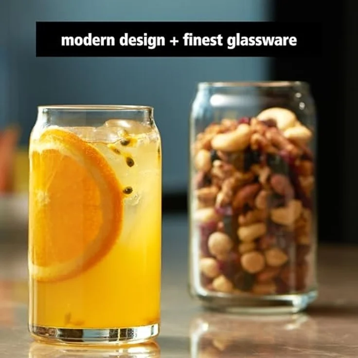 LIBBEY Gläser-Set Can Glas -GLASS CANS-, 473 ml, Ø 7,5 cm, H: 13,5 cm, 12er Set, 12-tlg, Glas, hochwertig verarbeitet, im modernen Design – Bild 4