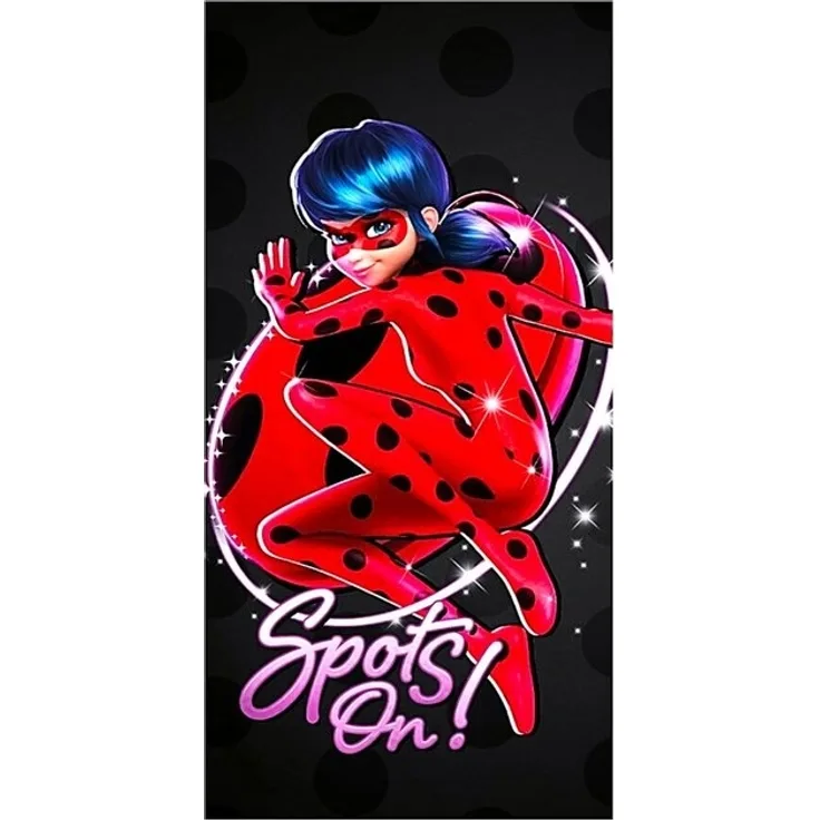 Miraculous - Ladybug Badetuch Spots On, Baumwolle, Kinder Strandtuch 70 x 140 cm