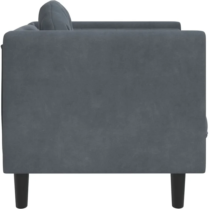vidaXL Sessel mit Kissen Dunkelgrau Samt 372623 – Bild 4