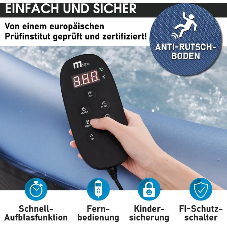 BRAST aufblasbarer Whirlpool 'MSpa Bergen', Ø 180 x 70 cm, für 4 Personen, Pool, Wellness & Massage-Spa – Bild 5