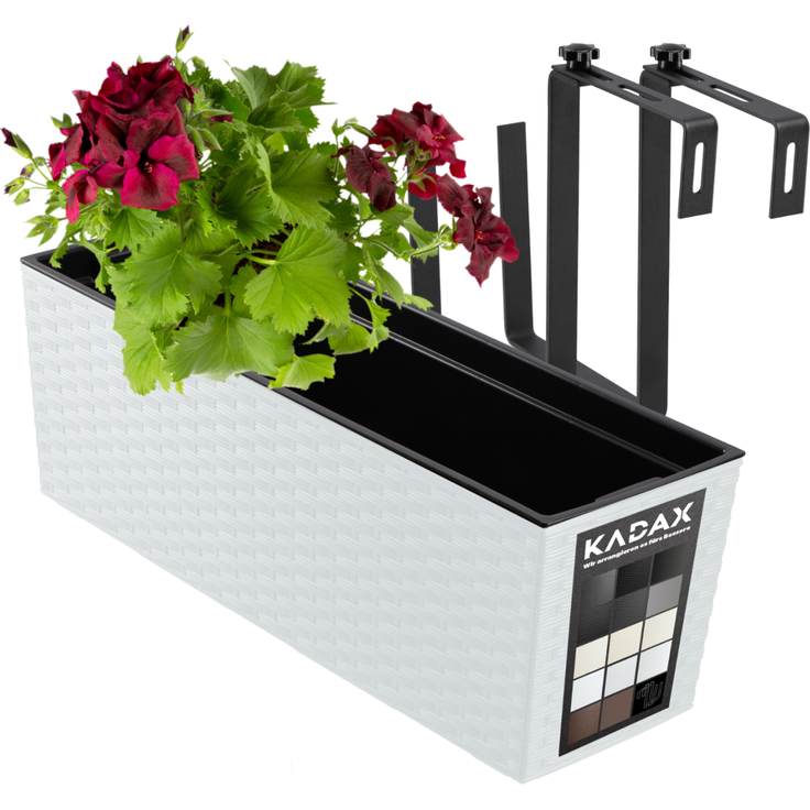 KADAX Blumentopf Balkonkasten Griffe 19x56cm Weiß – Bild 9