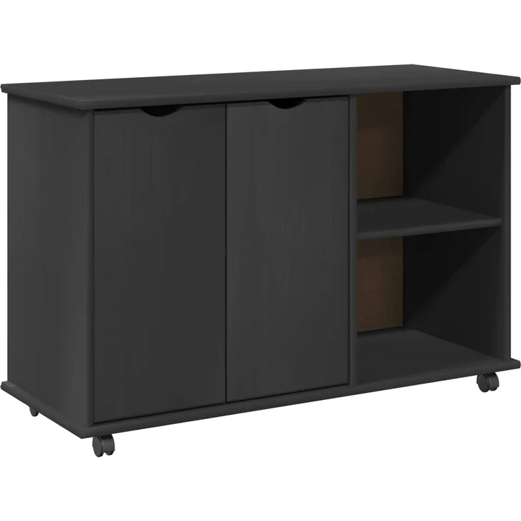 vidaXL Rollschrank MOSS 100 x 39 x 65,5 cm Massivholz Kiefer Grau 42028386 – Bild 2