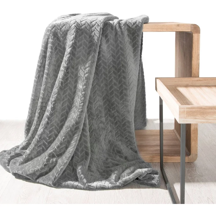 Wohndecke Kuscheldecke Decke MICROFASER Sofadecke Tagesdecke CINDY 220x200 cm stahl – Bild 2