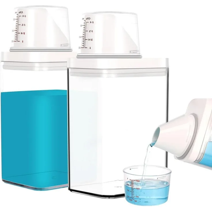 MOPUEA Aufbewahrungsbox Aufbewahrungsbox Luftdichter Waschmittelspender Mit Messbecher 1100 ml (2 St), Wasserdicht