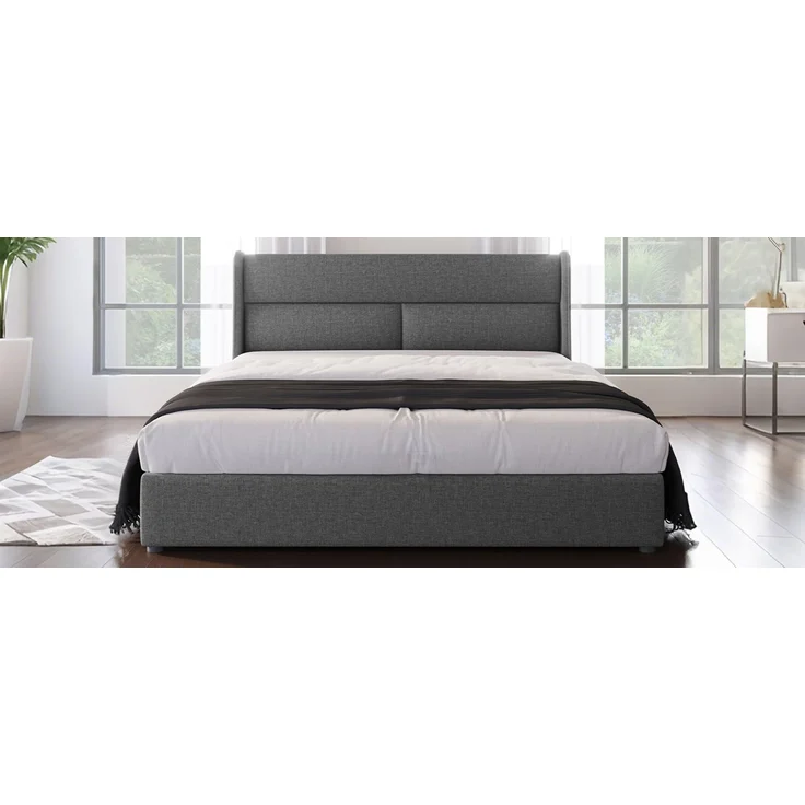 TavilaEcon Boxspringbett Hydraulisches Stauraumbett mit dreifach verstellbare Kopfstütze grau Liegefläche 160 × 200 cm – Modell AB20059192G – Bild 9