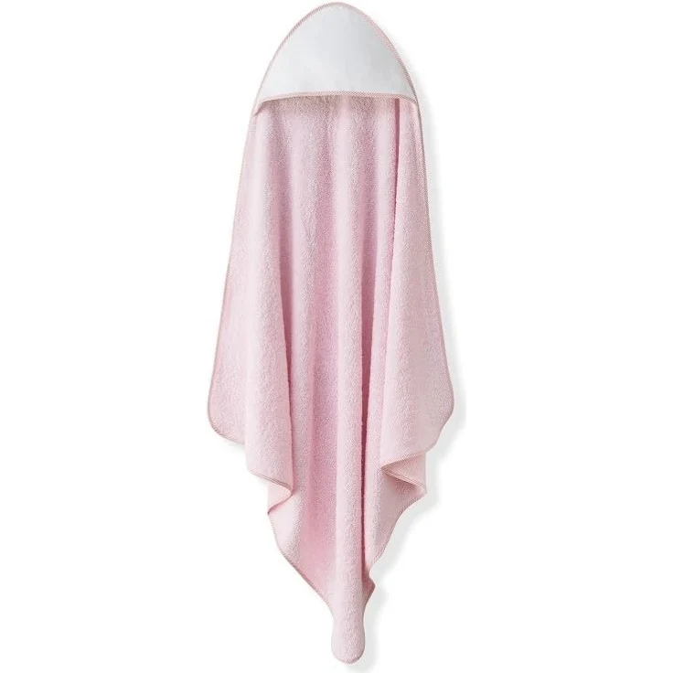 Baby BadePoncho 1x1 m Bademantel Kapuzenbademantel PUNTO DE CRUZ rosa LISO & Lätzchen für Neugeborene 100% Baumwolle – Bild 4