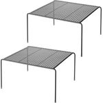 mDesign Geschirrablage Küchenregal Organizer Regal 2er Set Metall Schwarz