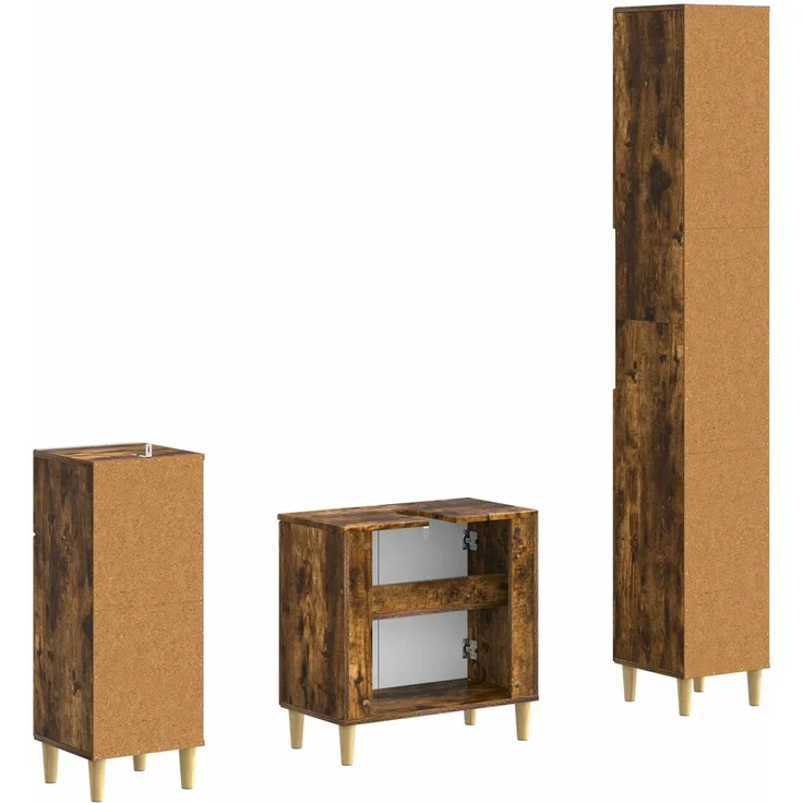vidaXL 3-teiliges Badezimmer-Schranksystem ARNHEM Räuchereiche 3417851 – Bild 6