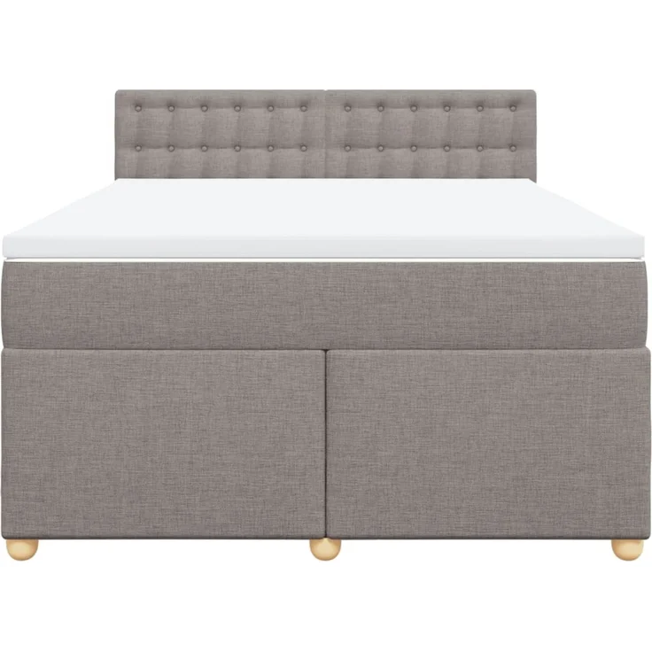 vidaXL Boxspringbett mit Matratze Taupe 140x200 cm Stoff 3289021 – Bild 6