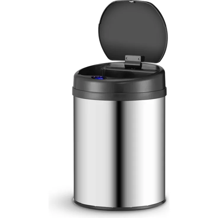 Juskys Mülleimer mit Bewegungssensor, wasserdicht, Silber, 30 Liter