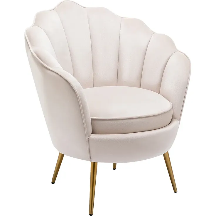 Vente-unique - LALEA - Sessel mit gerader Rückenlehne - Metall - Beige - 76 x 73 x 88 cm