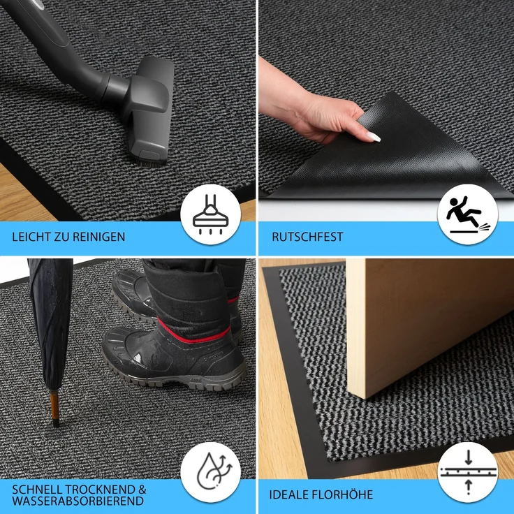 Furni24 Fußmatte - Grau-Schwarz, 40 x 60 cm – Bild 8