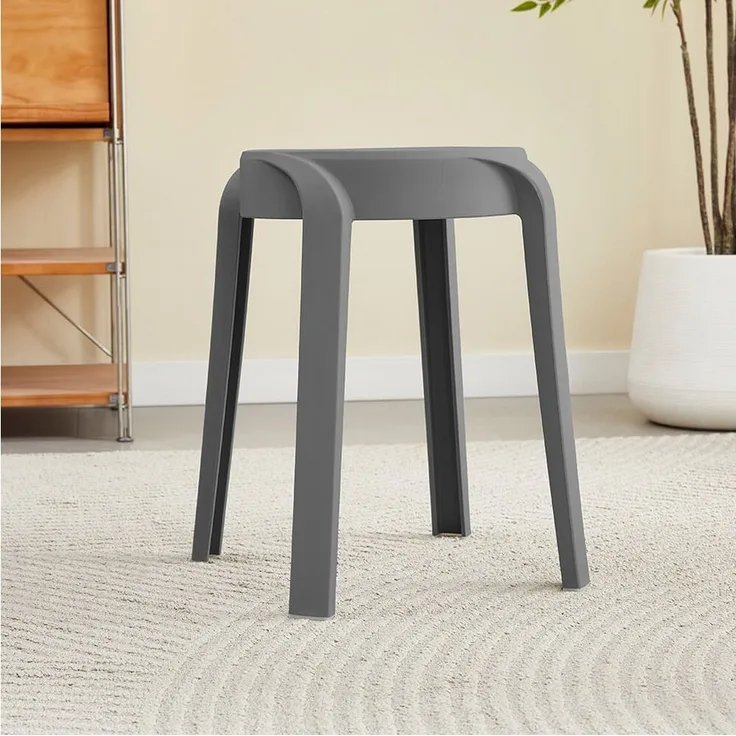 HOME DELUXE Hocker stapelbar NIVO – Grau, 4er Set