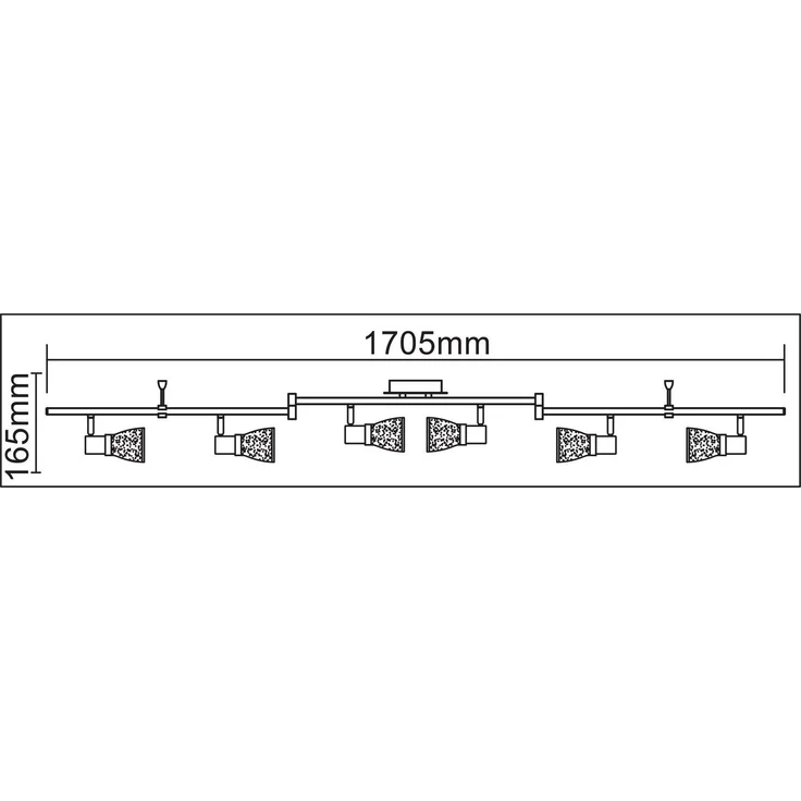 TRANGO LED Deckenleuchte, 6-flammig 1007-68 Deckenstrahler Chrom-Optik & Aluminium gebürstet Serie FREYA inkl. 6x E14 LED Leuchtmittel 3.000K warmweiße Lichtfarbe Badleuchte, Flurleuchte, Küchenleuchte, Schwenkbare LED Deckenlampe, Kronleuchter – Bild 1