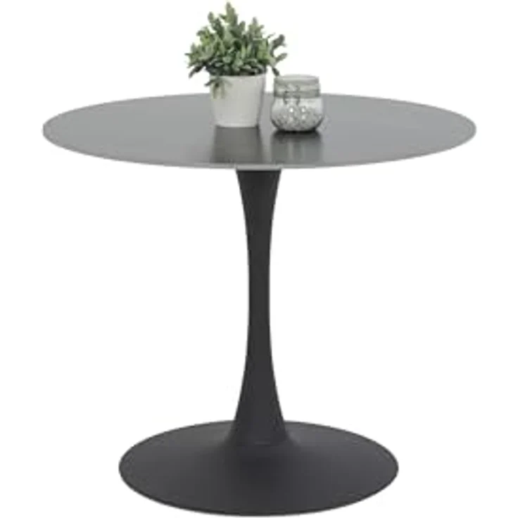 Hela Tische, Esstisch Rund Paola, Dekor Marmoroptik, Steinplatte-Sintered Stone 16mm Matt Schwarz, Maß Ø90x75 cm – Bild 2
