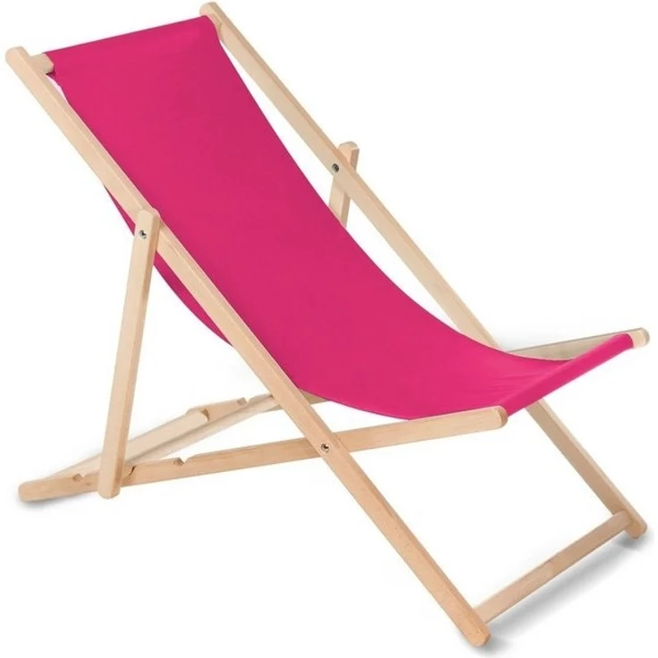 Green Blue Liegestuhl Sonnenliege Klappbar aus Buchholz ohne Armlehne Sonnenliege Gartenliege Liege (Rosa) – Bild 2