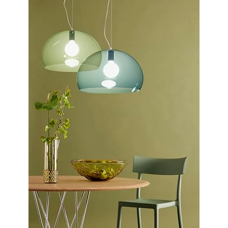 Kartell FL/Y Hängeleuchte, Ø 52 cm, italienisches Design in petrol, E27 warmweiß LED eingeschlossen – Bild 3