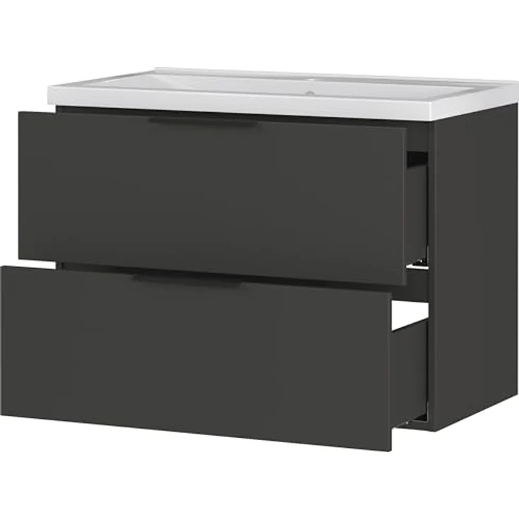 Germania Waschtisch inkl. Becken 0728-547 GW-Crandon, in Graphit, mit Waschbecken in Dekor weiß, 81 x 65 x 47 cm (BxHxT) – Bild 5