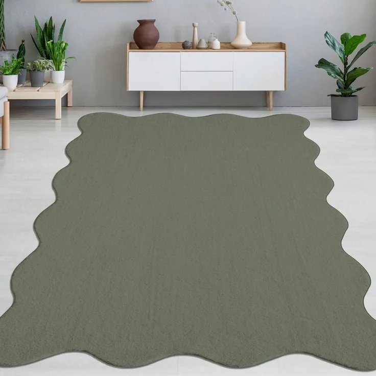 Carpetia Teppich Design Teppich forest grün sanft moderne Wellenform, rechteckig, Höhe: 19 mm