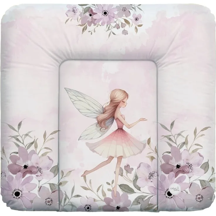 CEBA BABY Weiche Wickelauflage 75x72 cm – Wickelmatte für feste Unterlagen, Basic, OEKO-TEX® Standard 100 - Meadow Fairy