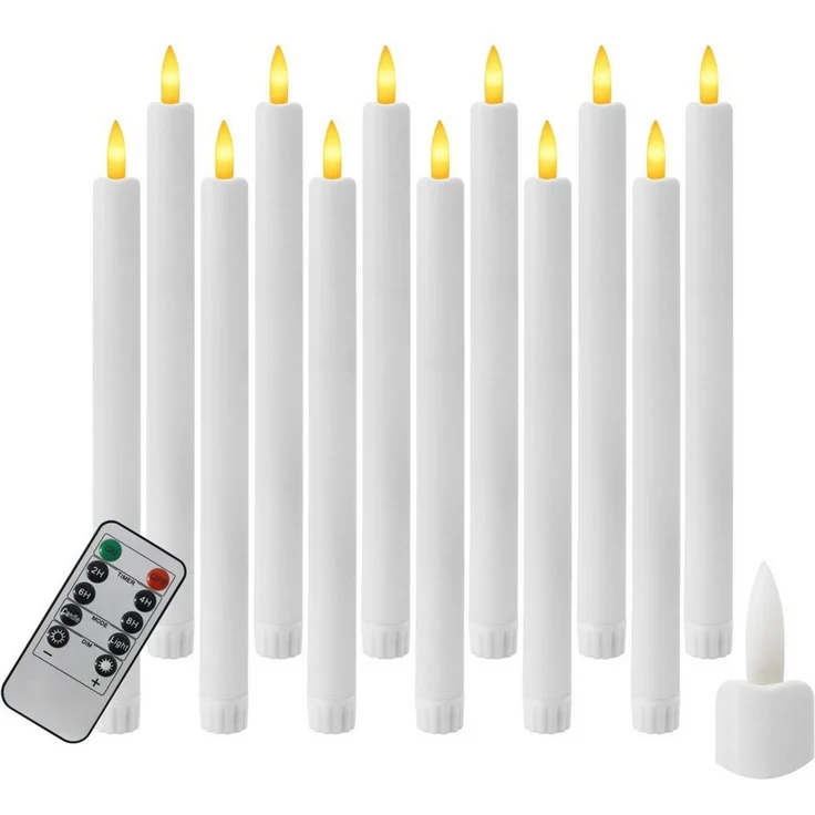 OZAVO LED-Kerze 12pcs LED Weihnachten Kerzen mit Fernbedienung und timer,weiß, 2 Modi, flackernde Kerzen für Hochzeiten, Partys, Festivals – Bild 1