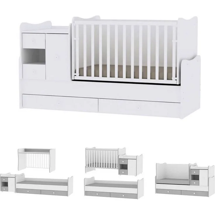 Lorelli '3-in-1 Mini Max' Babybett umbaubar, weiß