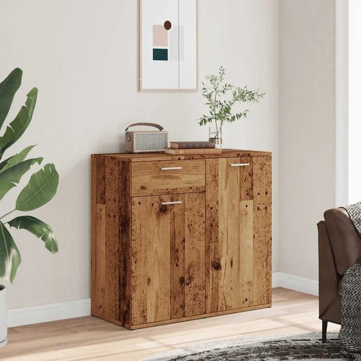 vidaXL Sideboard Altholz-Optik 80x36x75 cm Holzwerkstoff 856006 – Bild 1
