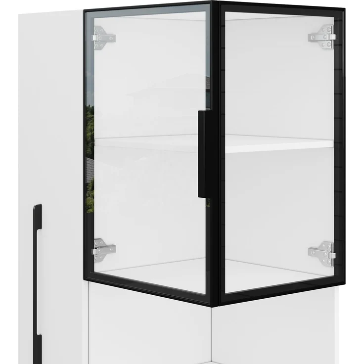 ZUBALIYA Vitrinenschrank 70×38×160 cm mit Ausziehregal – Doppelglas-Standvitrine LED,Glasvitrine & Aufbewahrung, multifunktionaler Hochschrank für Wohnzimmer, Esszimmer, Küche – Bild 12