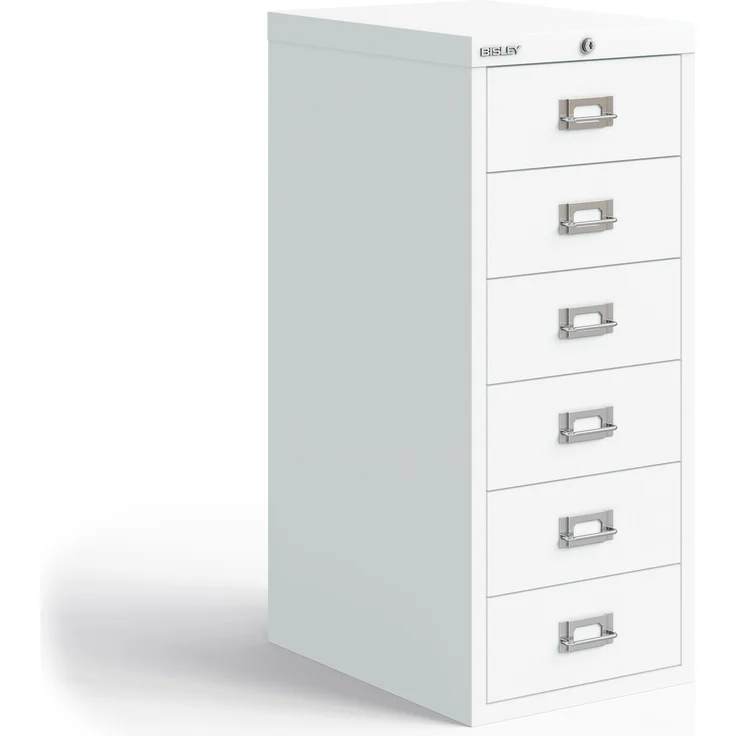 Bisley MultiDrawer™, 29er Serie, abschließbar, DIN A4, 6 Schubladen, Farbe verkehrsweiß – Bild 3