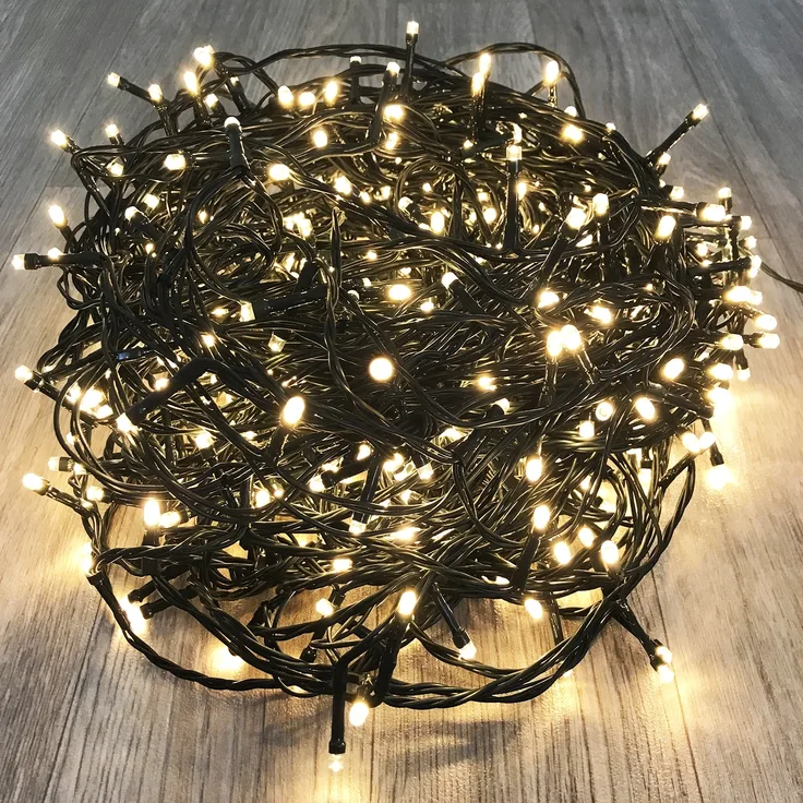 400er LED Lichterkette Außen Innen Partylicht Kabel grün Weihnachtslichterkette warmweiß