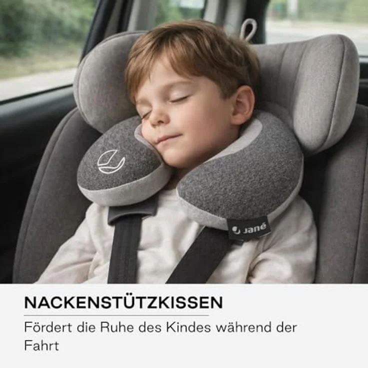Jané Nackenkissen Baby Auto, Kopfstütze Kind, Reise und Schlafkomfort, Größe XL ab 18 Monate, Grau – Bild 2