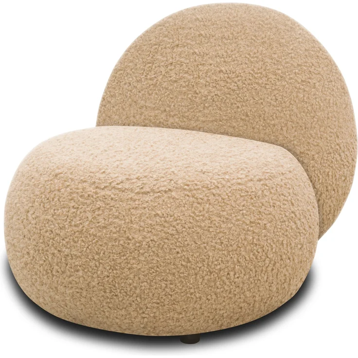 DOMO. collection Sessel 700 016, Polstersessel, rund, gepolsterte Rückenlehne, Füße mit Filzgleitern, Armsessel, Polsterganitur, 73 x 75 x 76 cm (BxTxH), braun – Bild 3