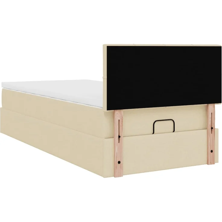 vidaXL Ottoman-Bett mit Matratze Creme 100x200 cm Stoff 3311440 – Bild 8
