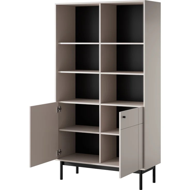 Selsey 'Japandies' Bücherregal, greige, ca. 185 x 104 x 39 cm – Bild 4