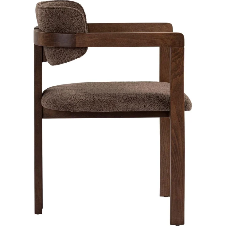 Stilvoller Stuhl aus Buchenholz, Braun & Dunkles Walnuss, 54 x 76 x 54 cm | leicht zu reinigendes Polyester-Chenille-Gewebe, 5 cm Schaumstoffkissen | perfekt für Zuhause & Büro, Elegantes Design – Bild 4
