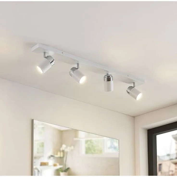 Lindby Deckenstrahler Kardo, Metall, Weiß IP44, 4 x 35 W – Bild 2