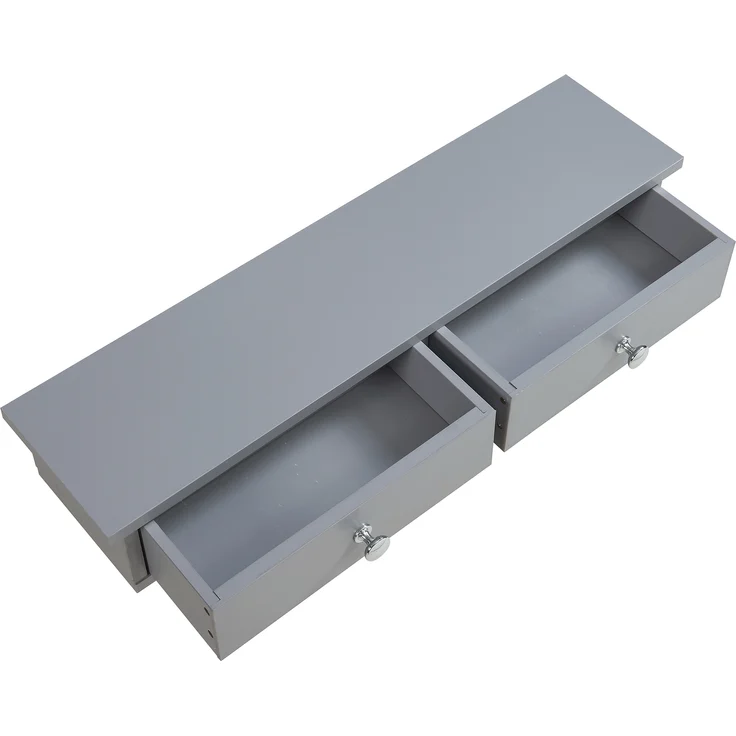 Wandregal Geeste 60x15x10 cm mit 2 Schubladen Hellgrau [en. casa] – Bild 5